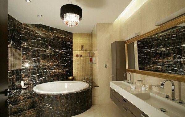 Чем отделать ванную комнату кроме плитки: альтернативные облицовочные материалы с фото