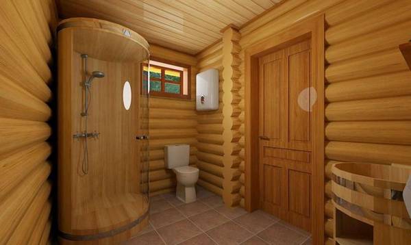 Особенности устройства душевой кабины в деревянном доме с фото