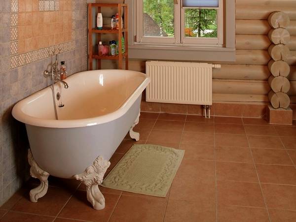 Как грамотно сделать пол в ванной комнате деревянного дома - фото