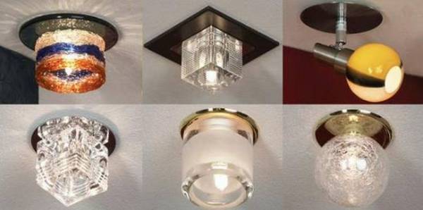 Споты и встраиваемые светильники для подсветки потолка с фото