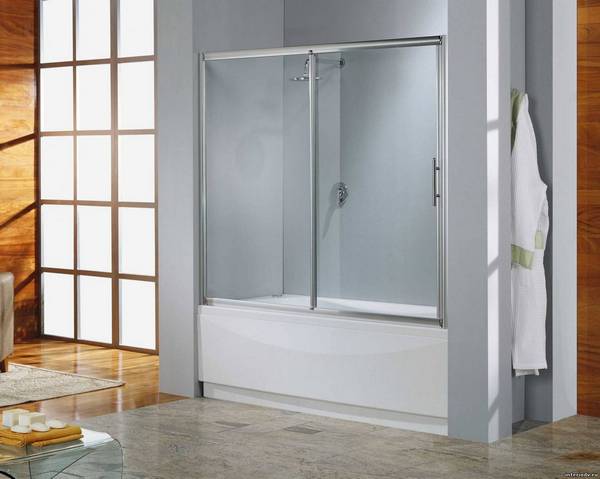 Особенности конструкций стеклянных шторок для ванной - фото