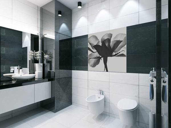 Все о дизайне черно-белой ванной комнаты с фото