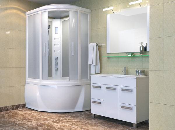 Идеи дизайна ванной комнаты с душевой кабиной - фото